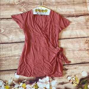 Lulu's Pink Wrap Tie Front Mini Dress